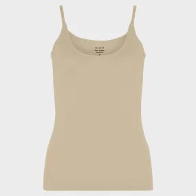 Ladies Essential Spaghetti Vest Stone