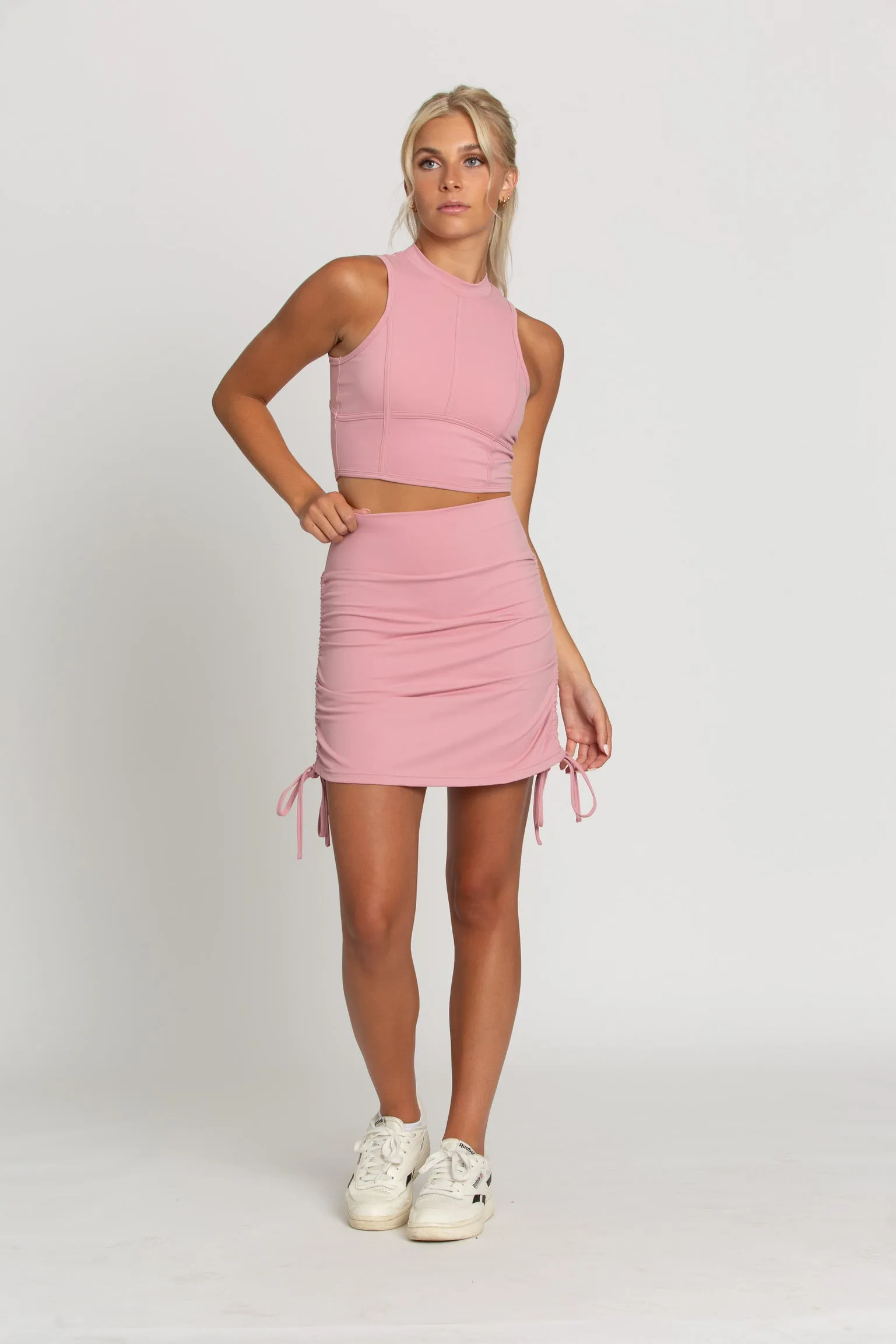 Light Mauve Double Tie Athletic Skirt