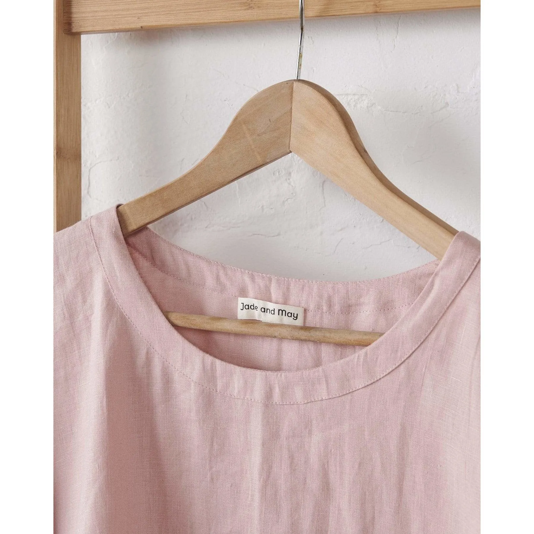 Linen Boxy Tee & Short Set in Pink