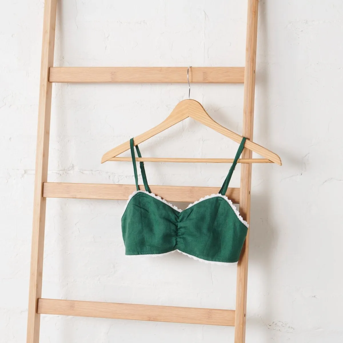 Linen Bralette - Emerald | Jade and May