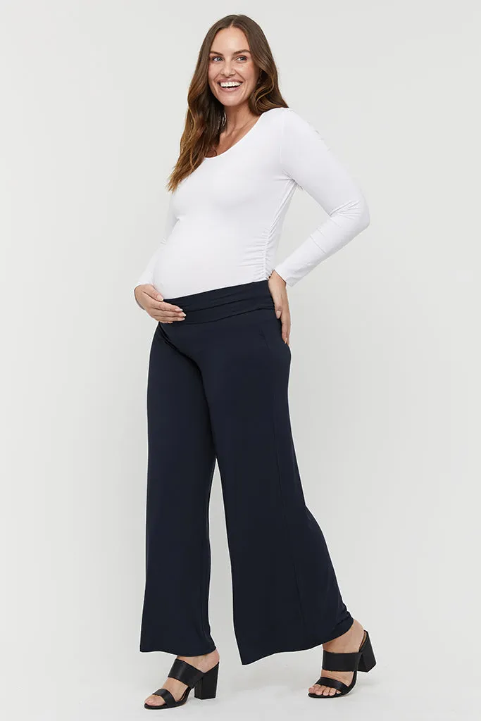 Luxe Wide Leg Pants - Dark Navy