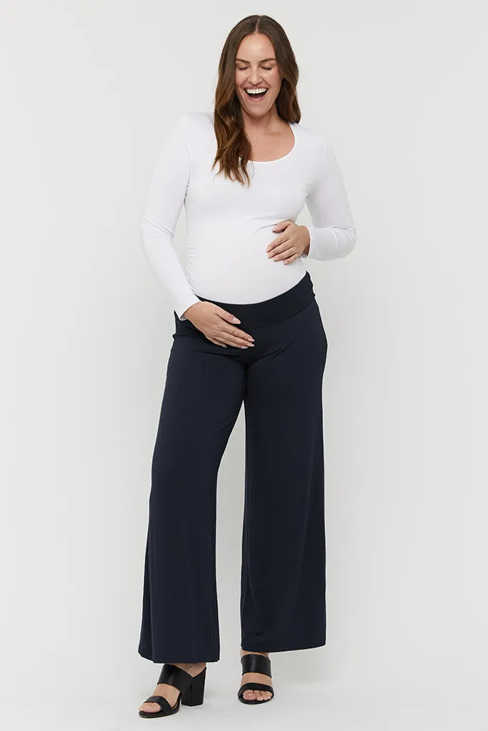 Luxe Wide Leg Pants - Dark Navy