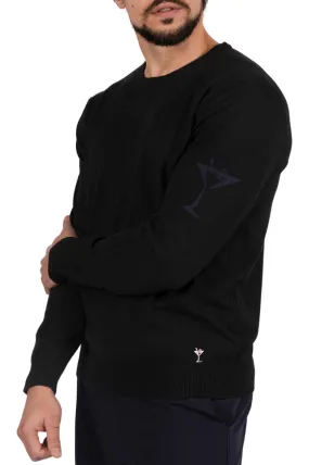 Men's Black Martini Crewneck Sweater