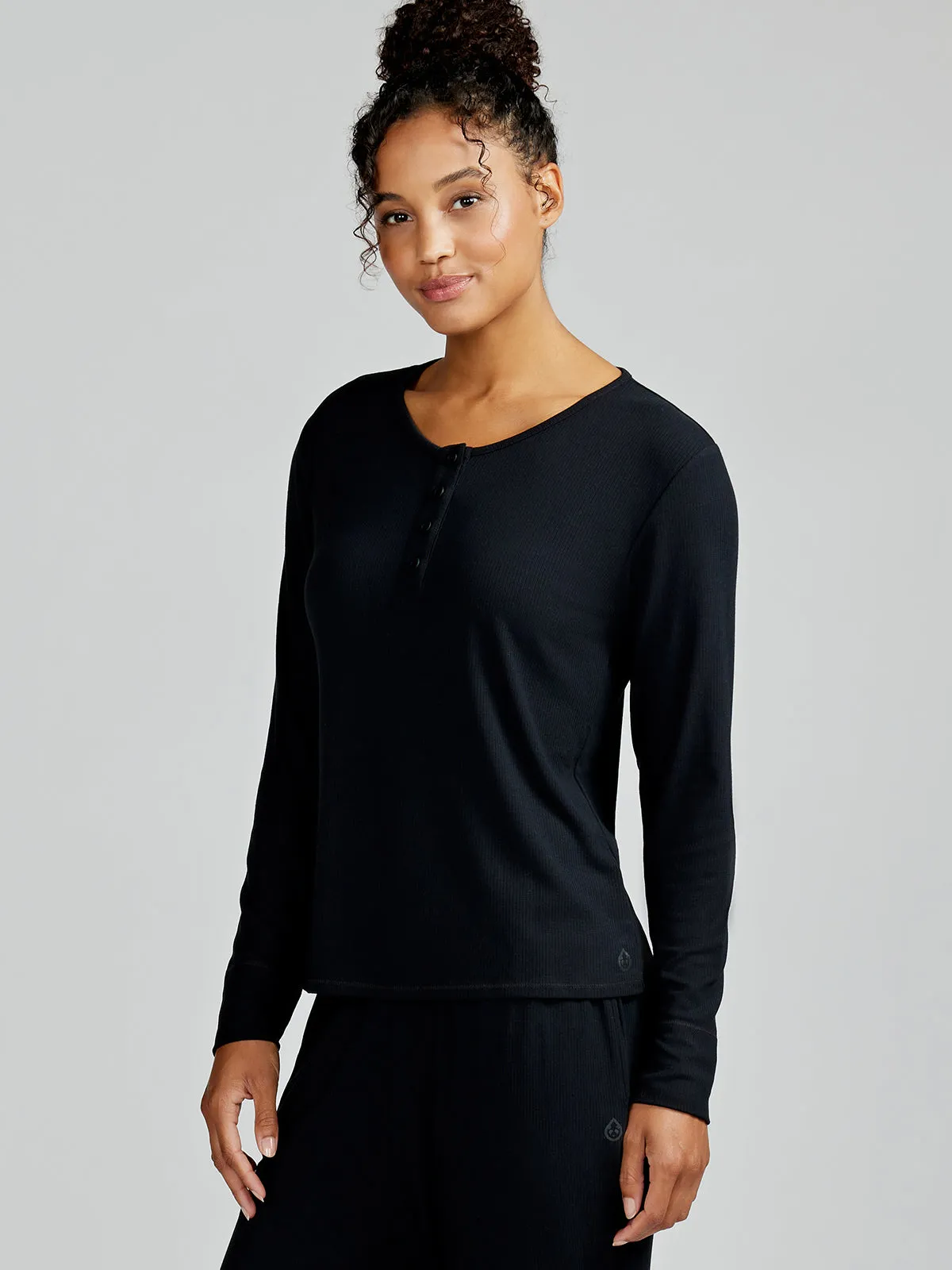 Microluxe Rib Sleep Long Sleeve Henley