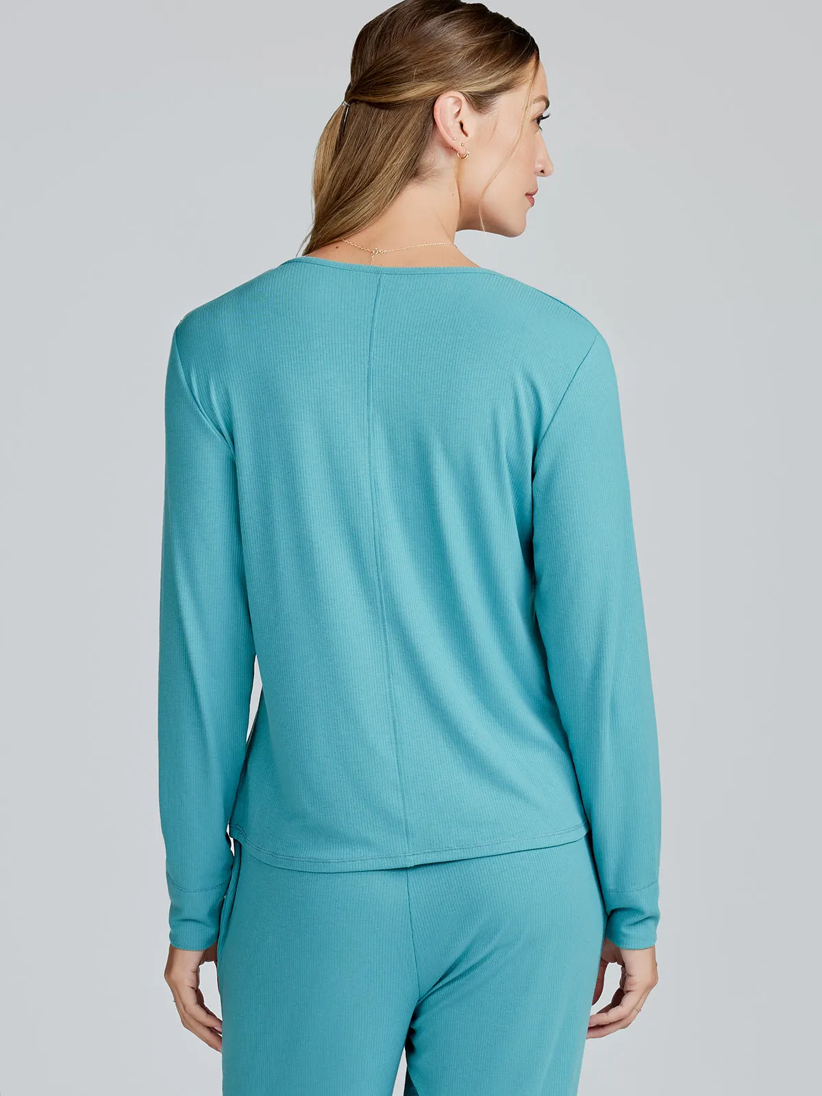 Microluxe Rib Sleep Long Sleeve Henley