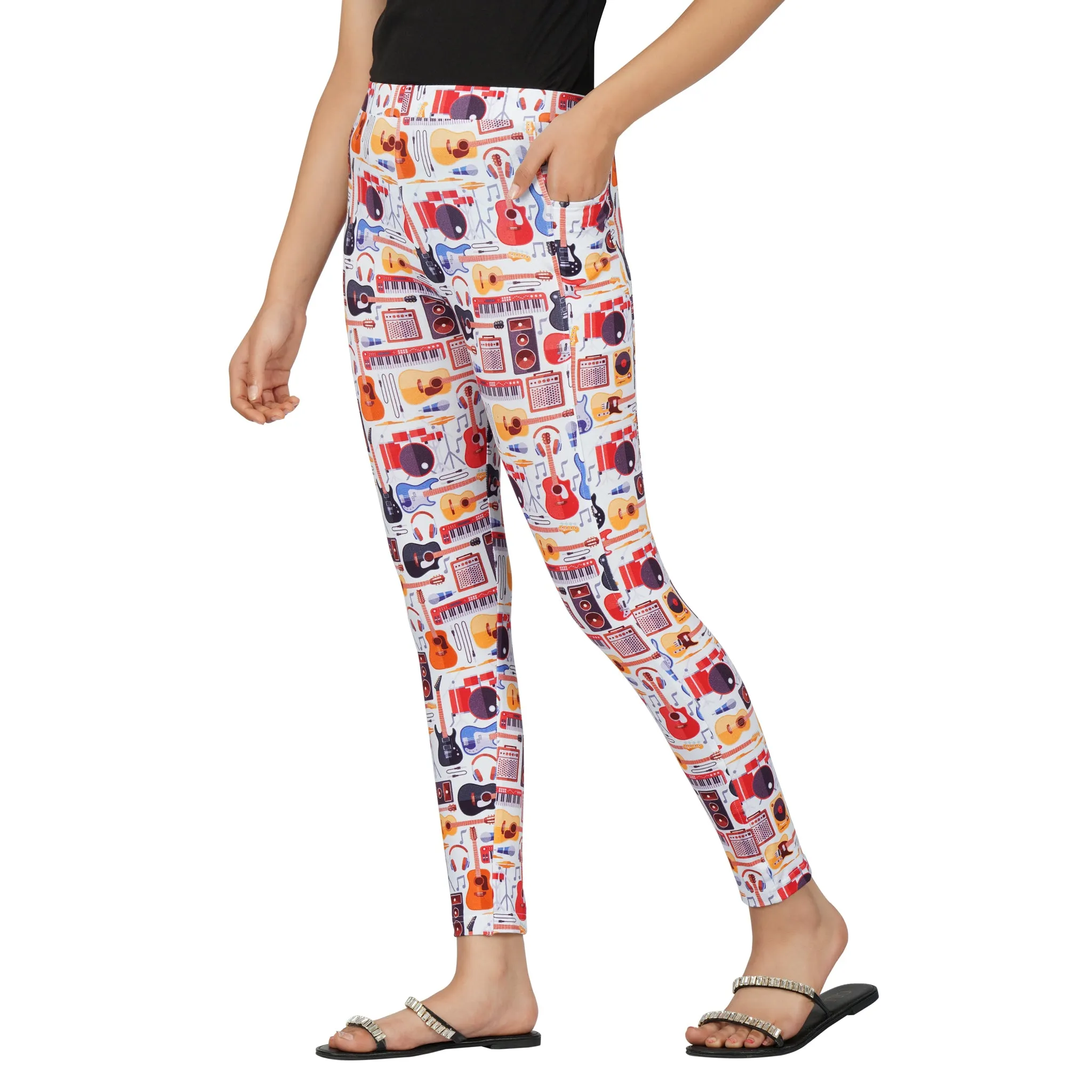 Musical Instruments Kids Leggings with Pockets