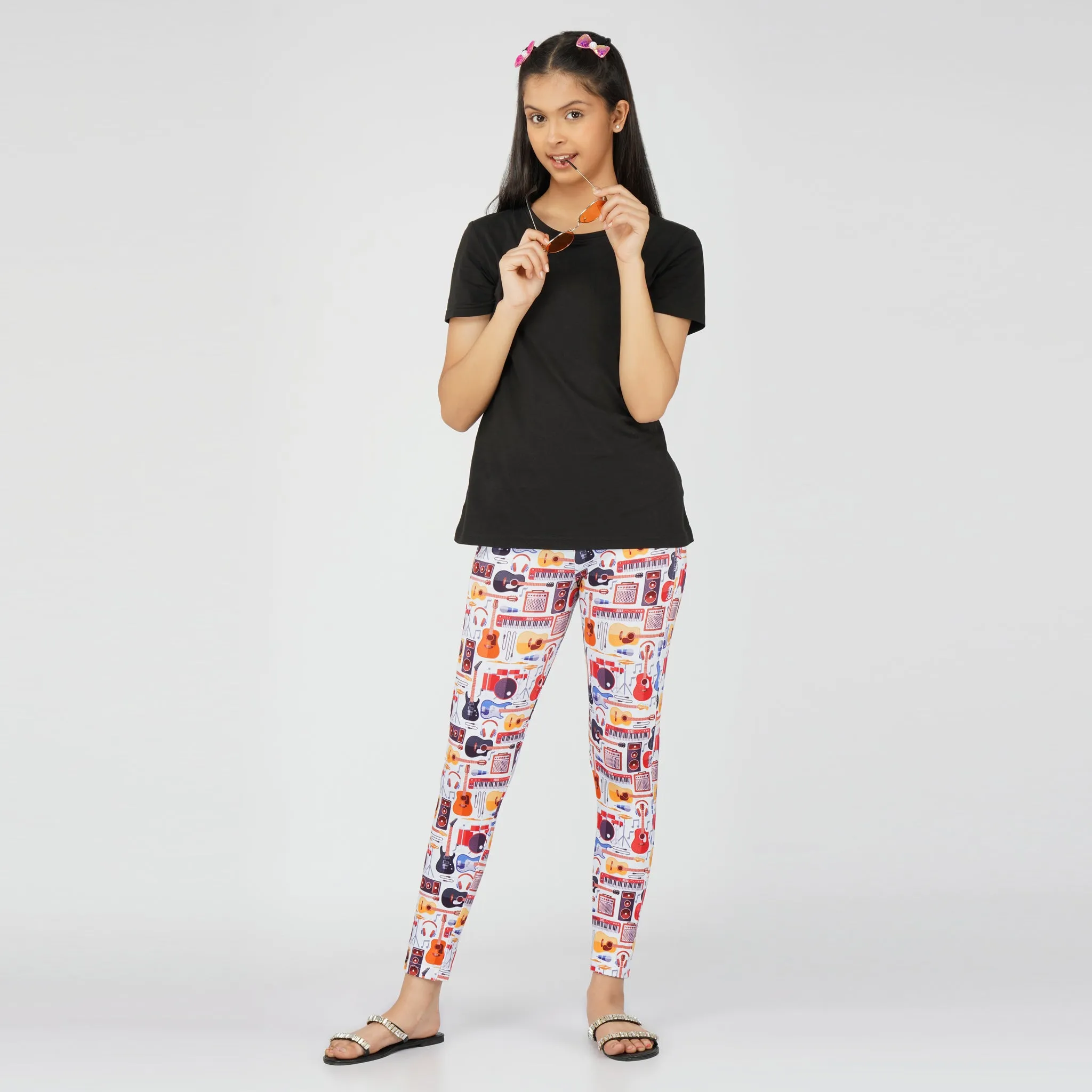 Musical Instruments Kids Leggings with Pockets