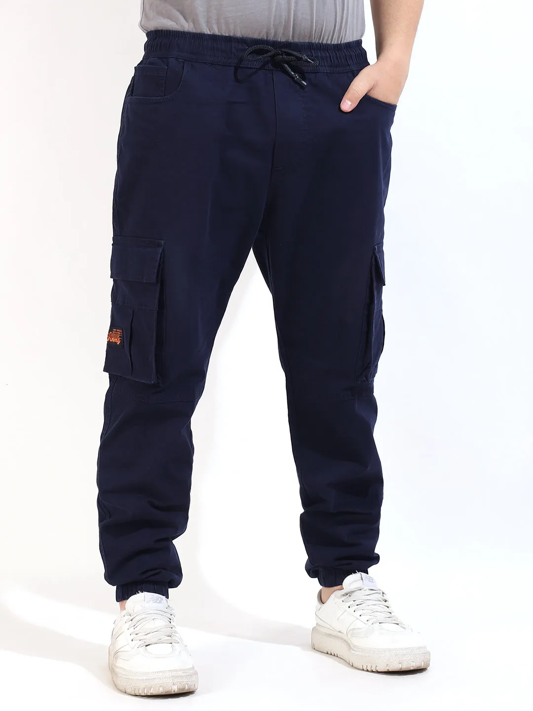 Navy Plus Size Cotton Cargo