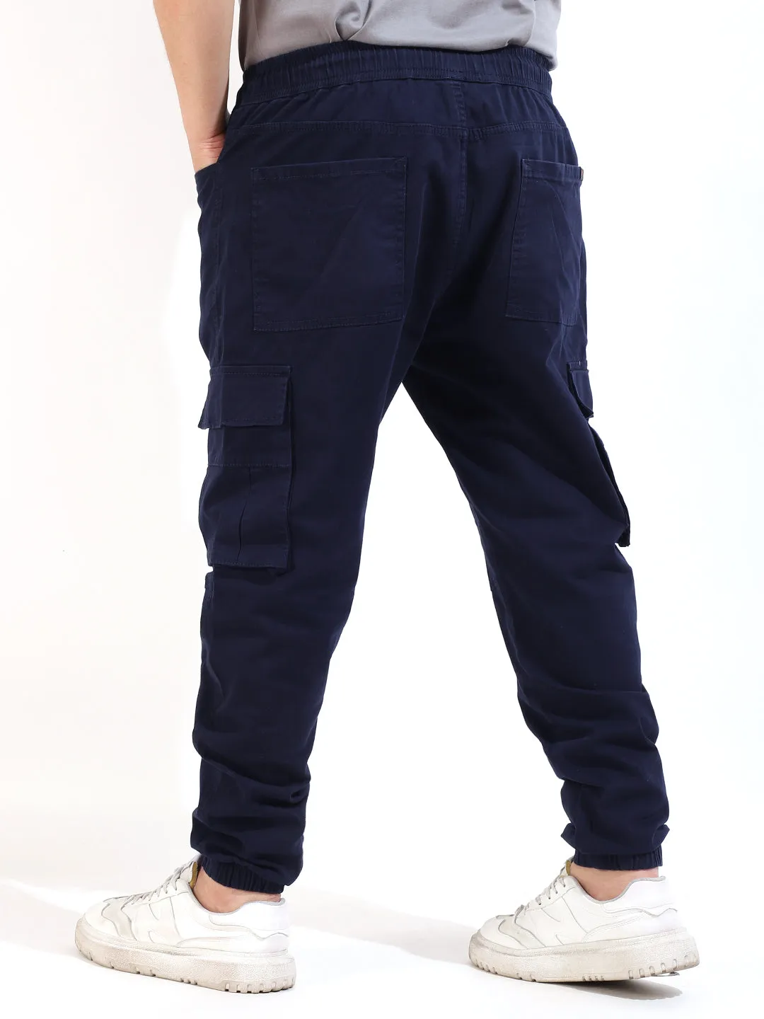 Navy Plus Size Cotton Cargo