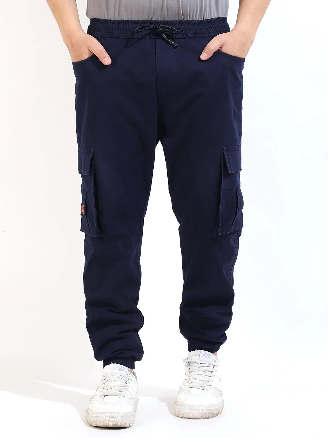 Navy Plus Size Cotton Cargo