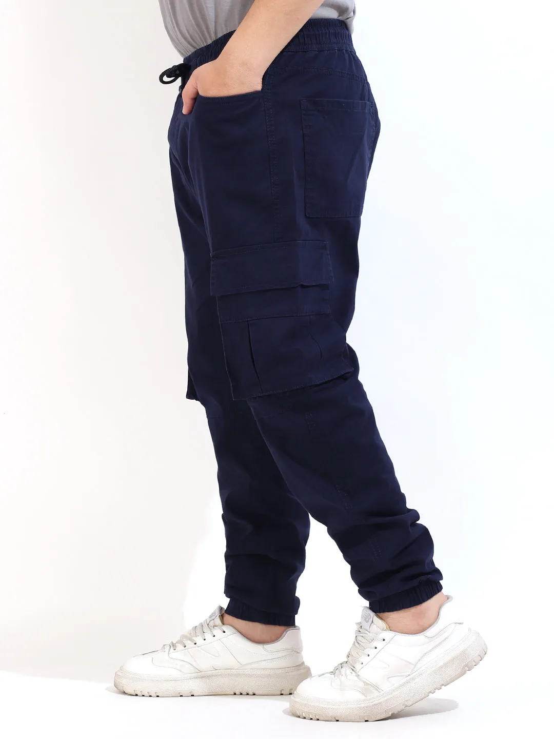 Navy Plus Size Cotton Cargo