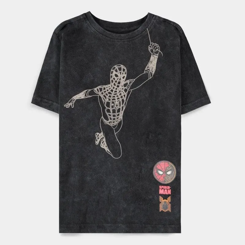 Official Marvel Spider-Man Kids Tie Dye Short Sleeved  T-Shirts