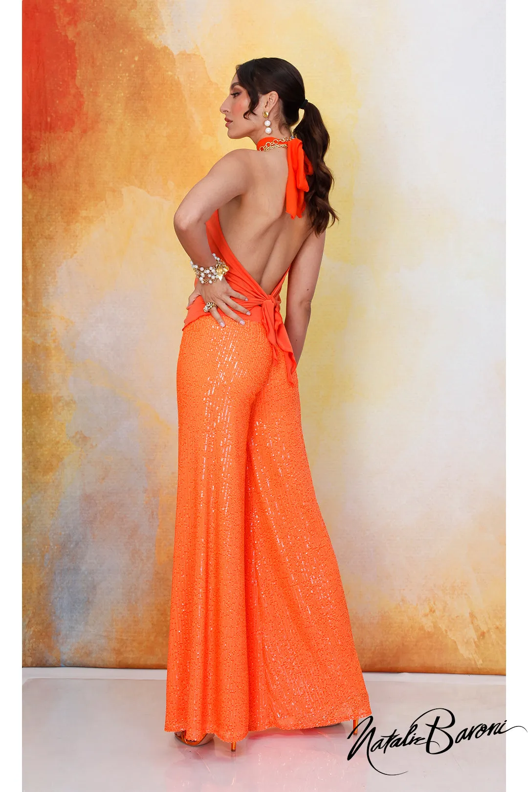 Orange Palazzo Pant - La Scala