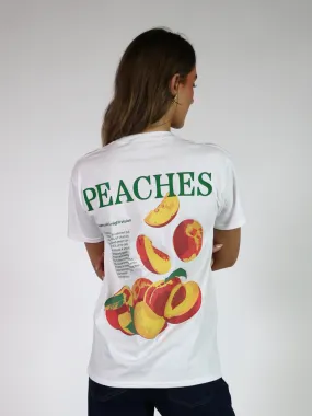 PEACHES (rygprint) T-SHIRT - HVID