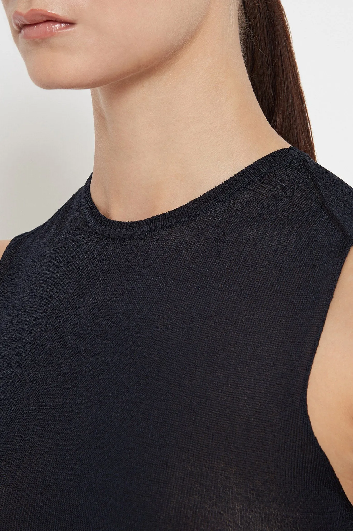 Sasha Tank: Stretch Crepe-Knit Tank