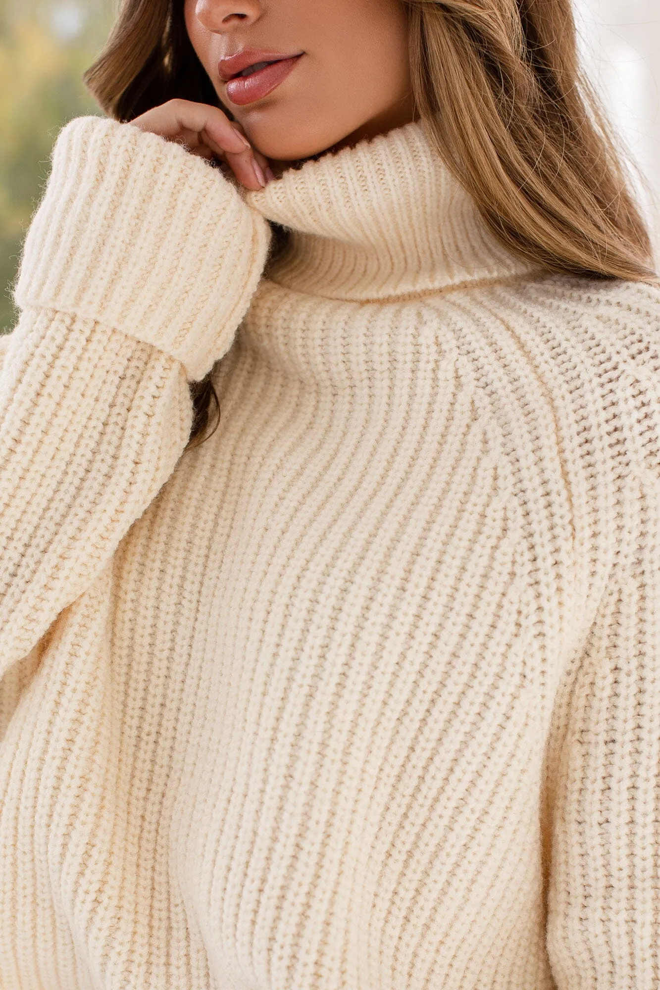 Skyler Cream Turtleneck Sweater