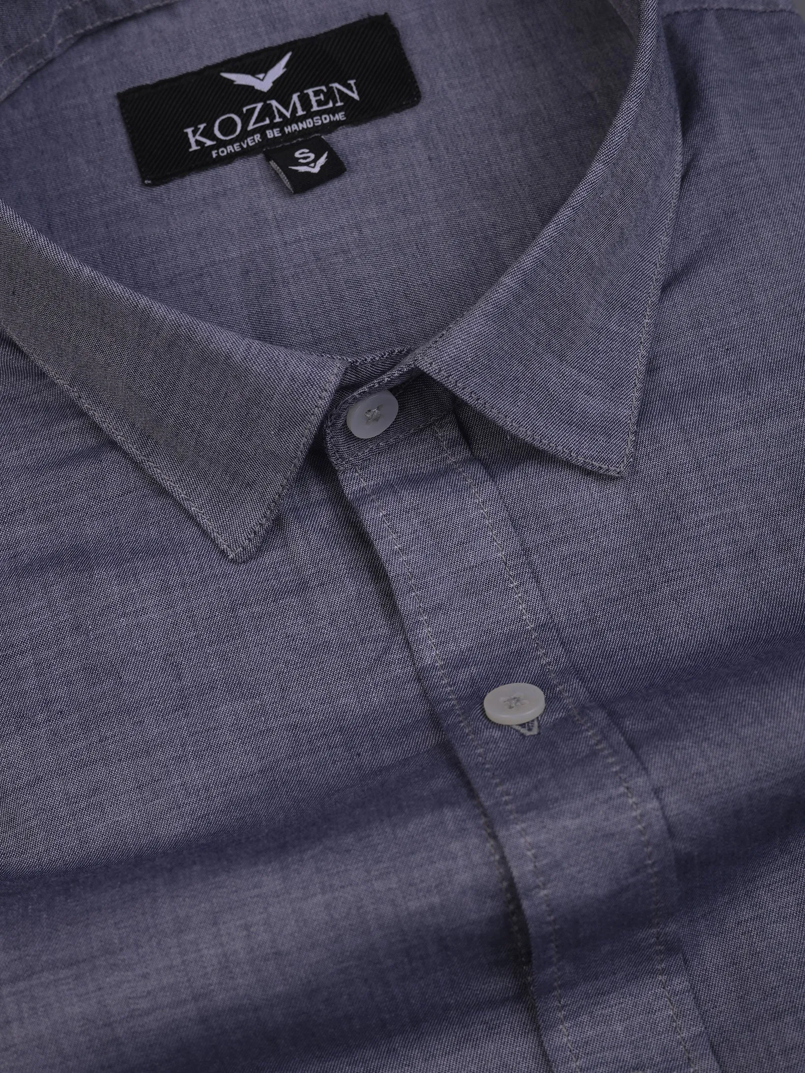 Slate Grey Cotton Casual  Shirt