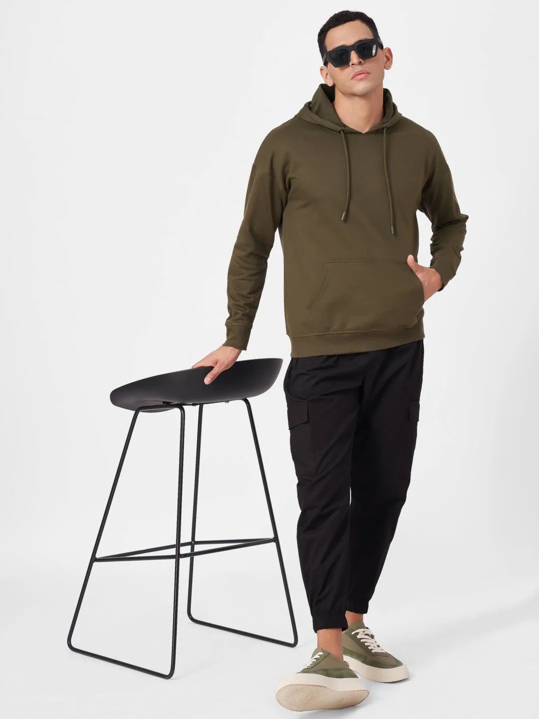 Solid Oversized Full Sleeve Hoodie