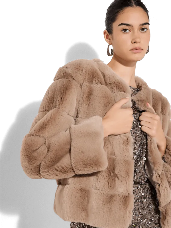 Teddi Latte Fur Coat