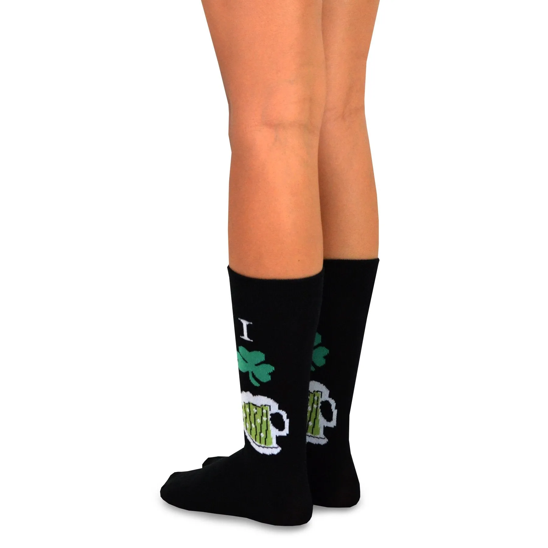 TeeHee Socks Men's St. Patrick's Day Cotton Crew I Shamrock Beer 2-Pack (50590)