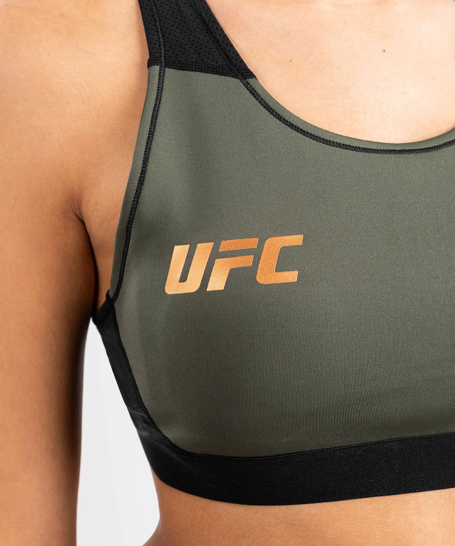 UFC Adrenaline by Venum Fight Week Women’s Sports Bra - Khaki/Bronze