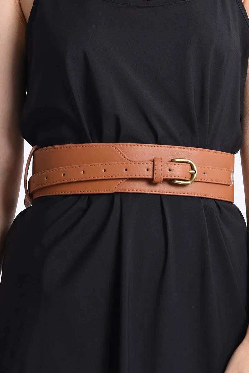 Wide Vegan Leather Belt