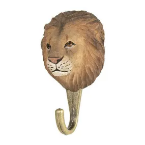 Wildlife Garden: Hook: Hand Carved - Lion