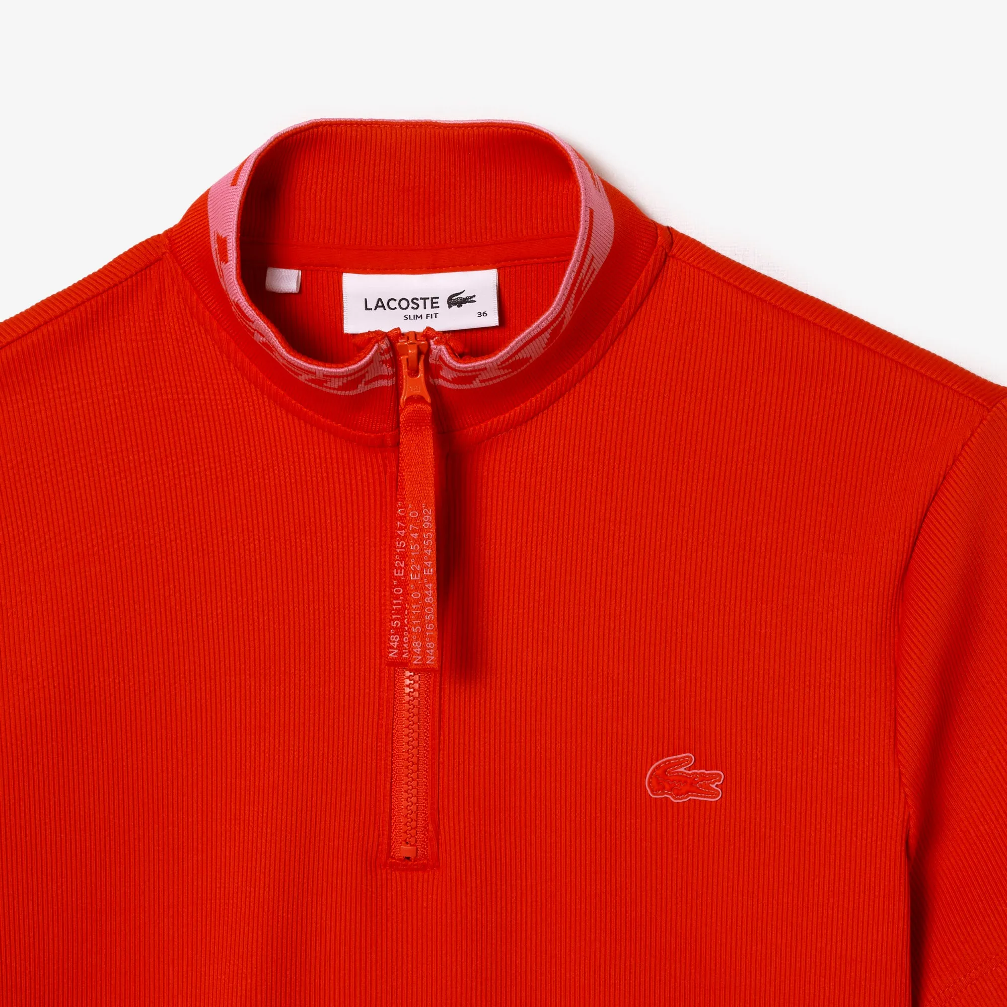 Women’s Lacoste Jacquard Zip Polo Shirt